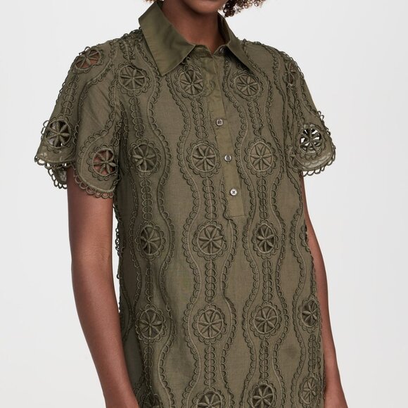English Factory Scallop Embroidered Mini Dress Size Small - Picture 1 of 3